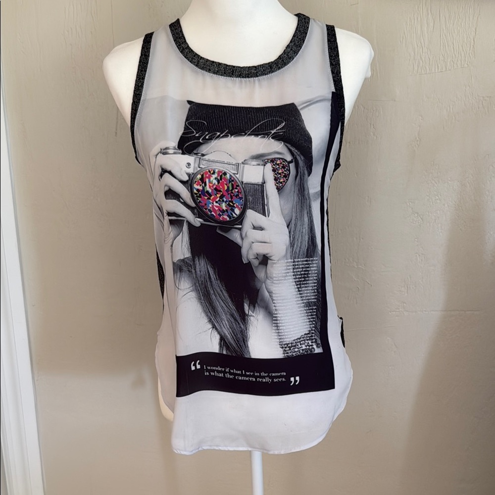 Graphic Black and White Tank